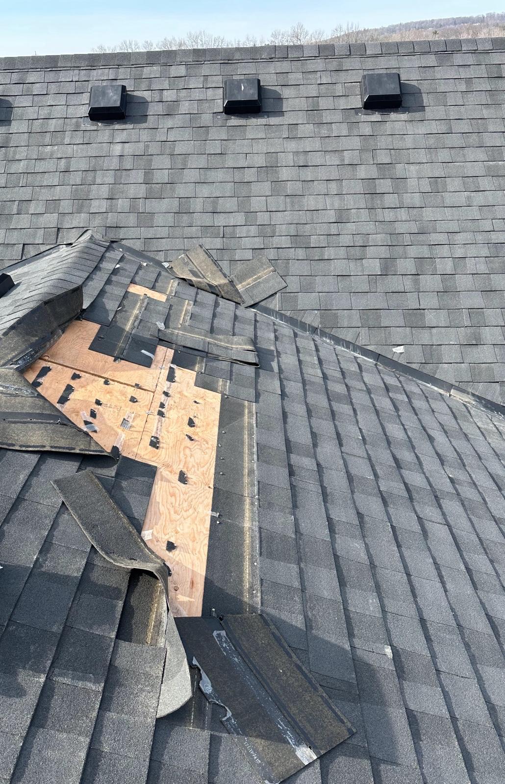 Roof repair project by Beaver Roofing